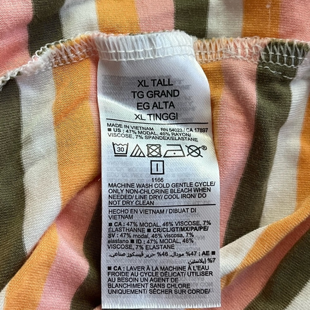 ON• Striped Sunday Sleep Dress• Sz XL Tall - Picture 6 of 6